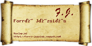 Forró Józsiás névjegykártya